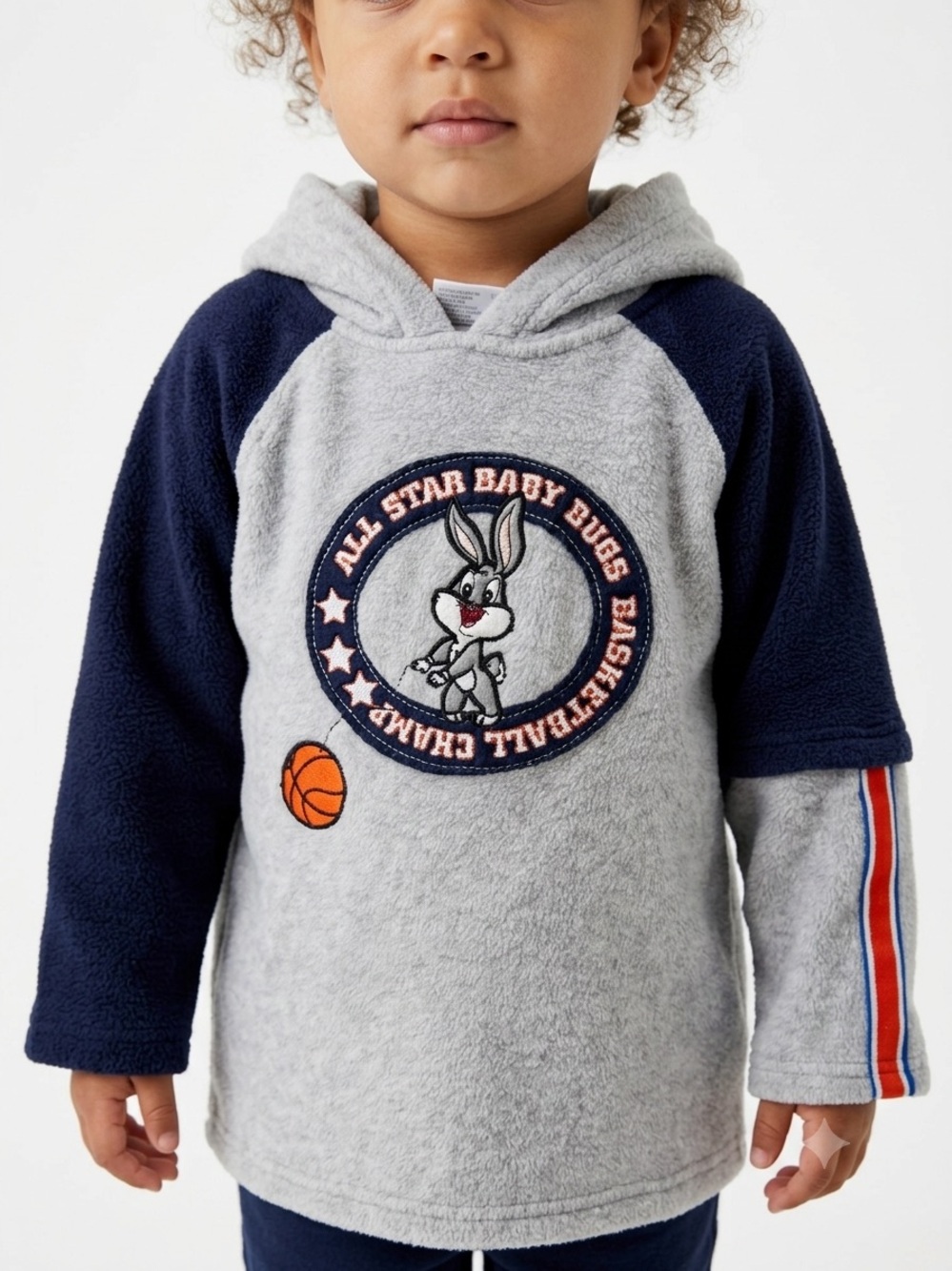 Vintage Looney Tunes All Star Basketball Baby Bugs Fleece Hoodie Size 5T